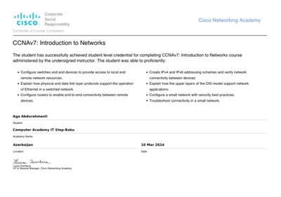 CCNAv7: Introduction to Networks — original course completion document