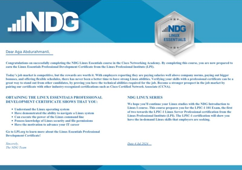 NDG Linux Essentials